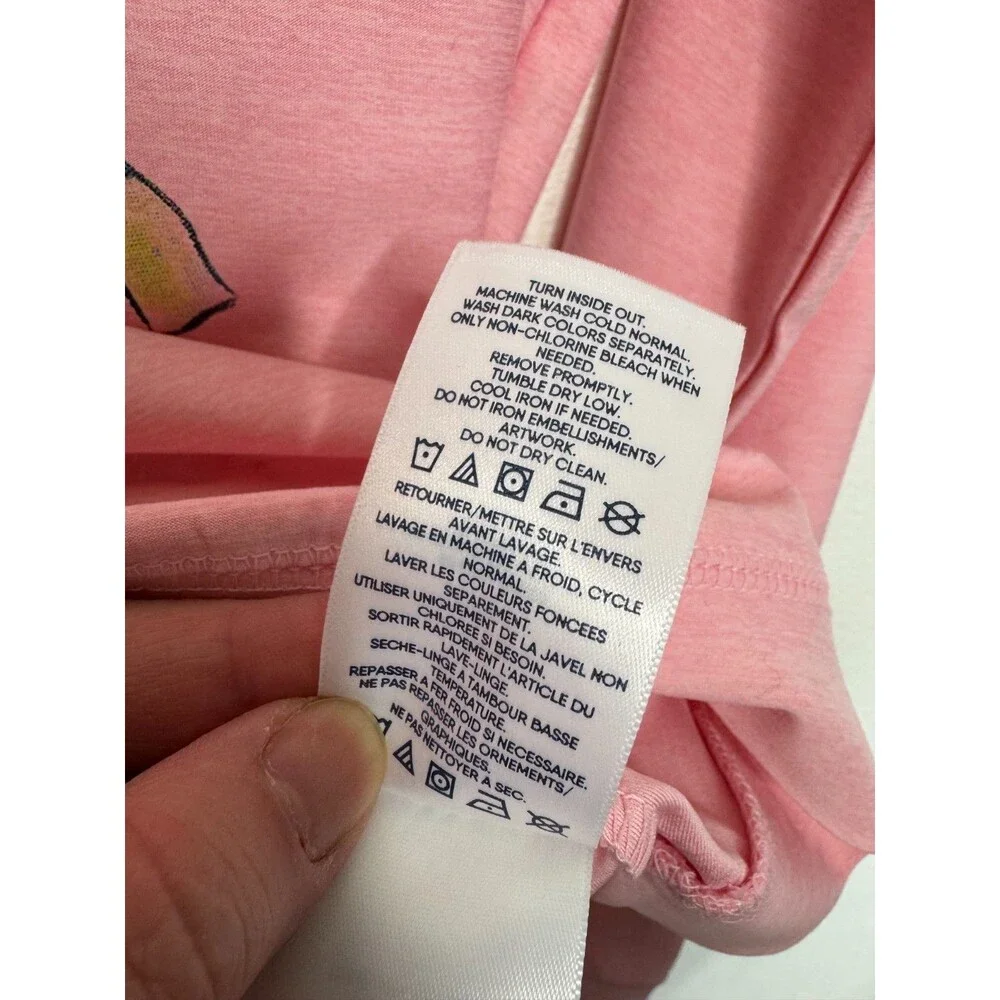 Lands End Girls XL Long Sleeve Shirt Pink Ballet Slippers Thump Holes Dance NWOT